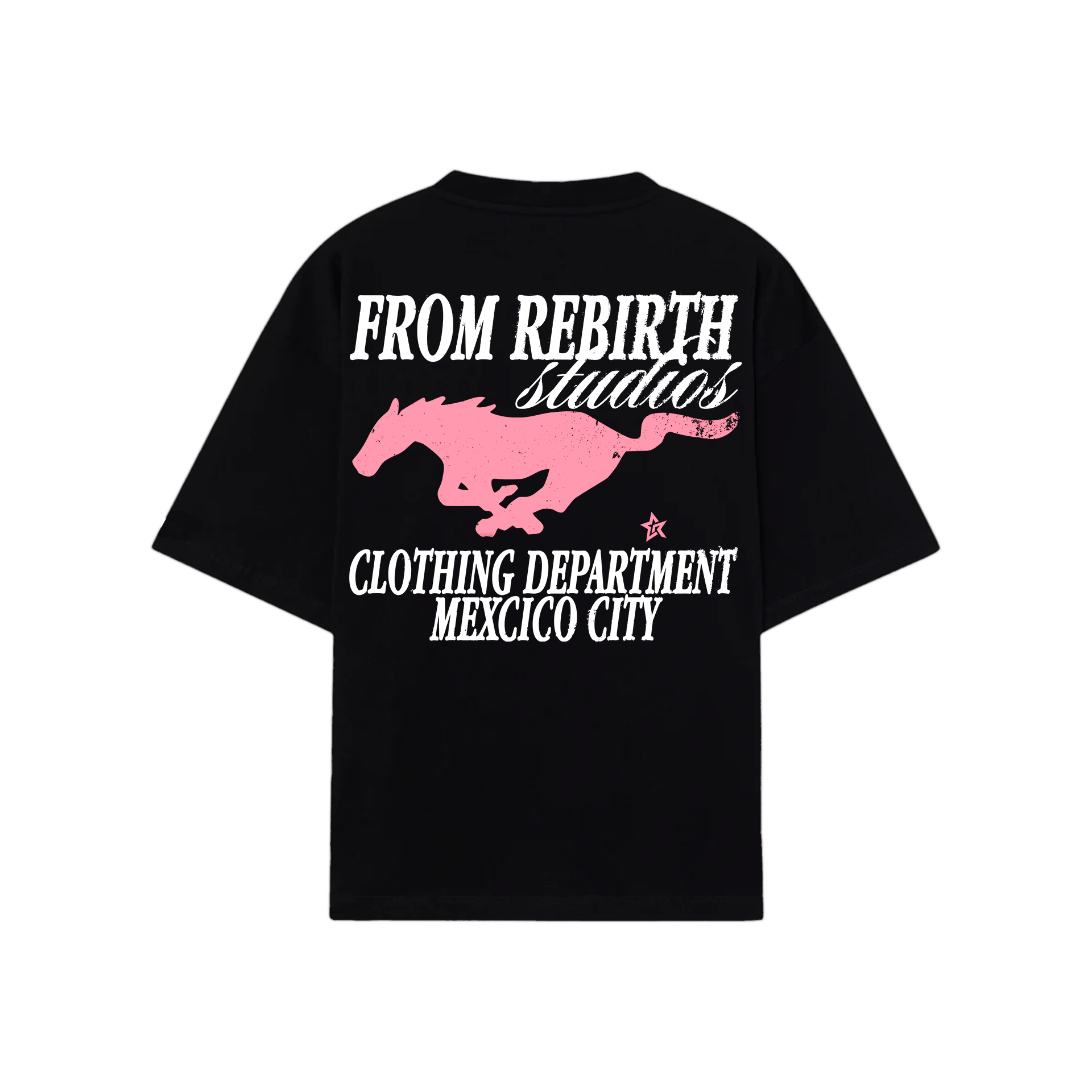 Pink Horse Tee Black