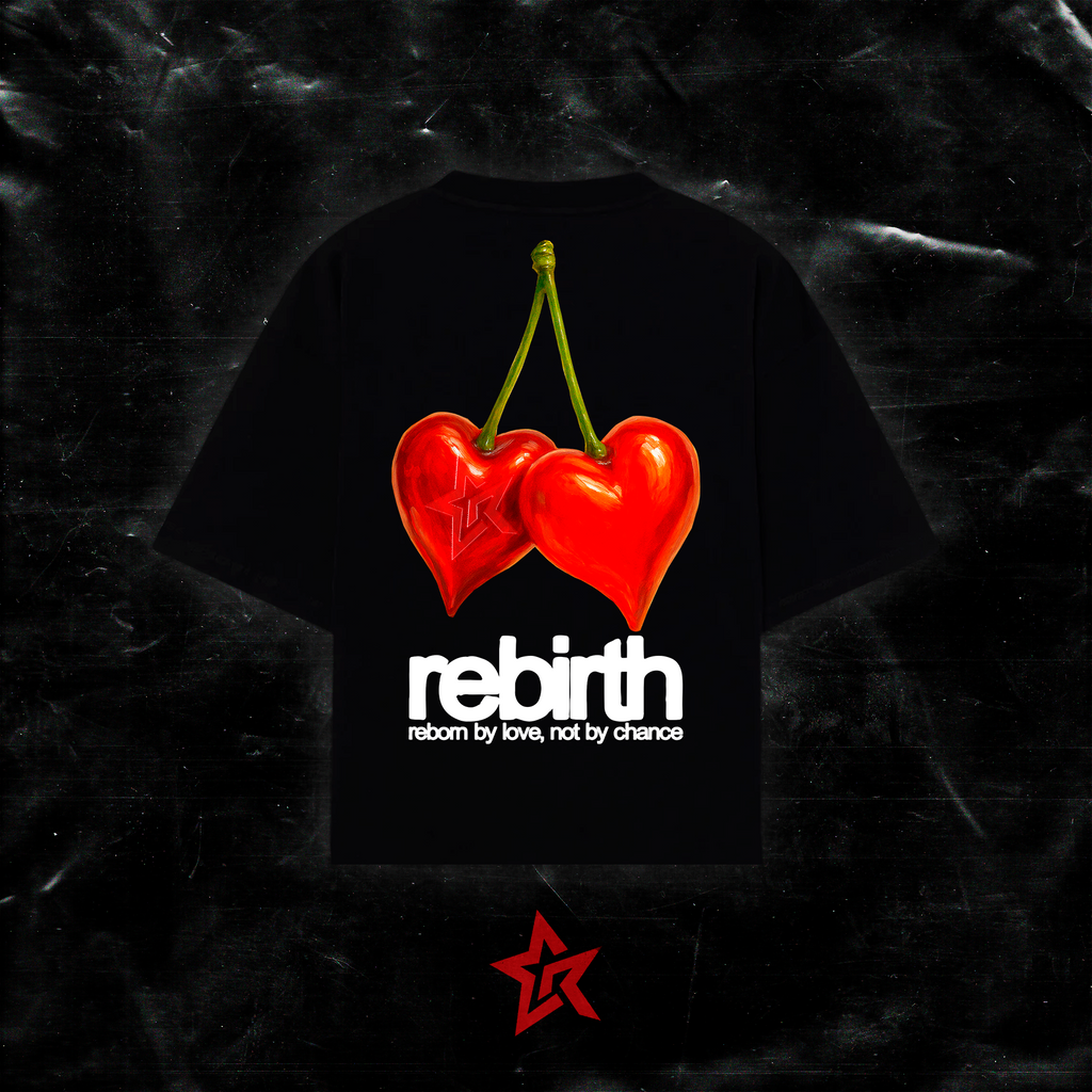 Cherry Hearts Tee Black